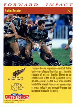 1995 Card Crazy Authentics Rugby Union NPC Superstars #76 Robin Brooke Back